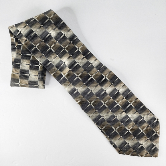 JOSEPH & FEISS Brown & Black Silk Tie. - Picture 2 of 6